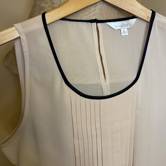 Charming Charlie Blush Pleated Sleeveless Blouse NWOT - Picture 5 of 11